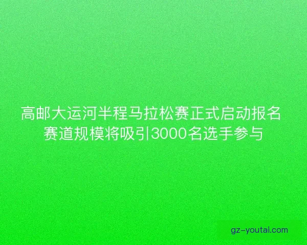 高邮大运河半程马拉松赛正式启动报名 赛道规模将吸引3000名选手参与