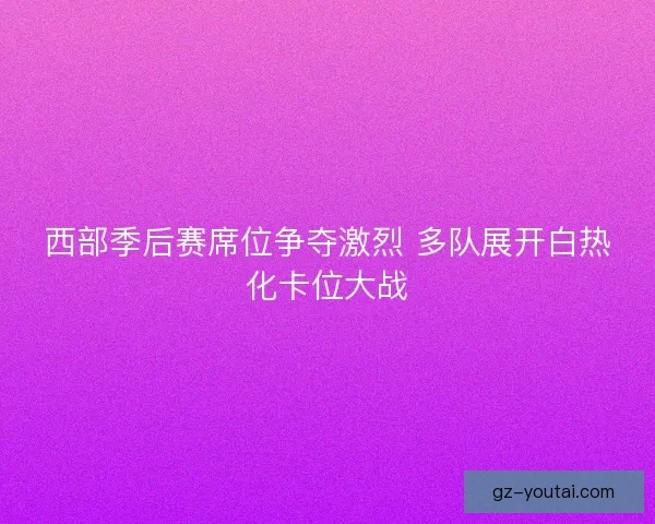 西部季后赛席位争夺激烈 多队展开白热化卡位大战